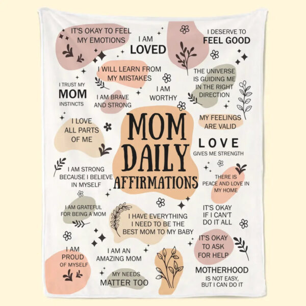 I Love All Parts Of Me Affirmation Personalized Blanket Gift For Mom, Family Members, Yourself