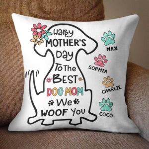 The World's Best Dog Mom Personalized Pillow