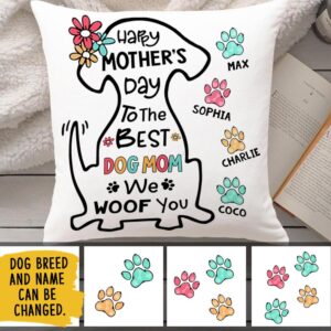 The World's Best Dog Mom Personalized Pillow