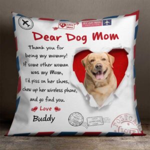 Thank You For Being My Parents Gift For Dog Lovers, Upload Image Personalized Camping Pillow