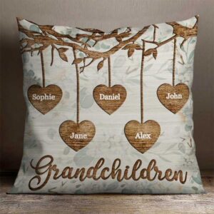 Grandchildren Make Life Grand Gift For Grandma, Personalized Pillow