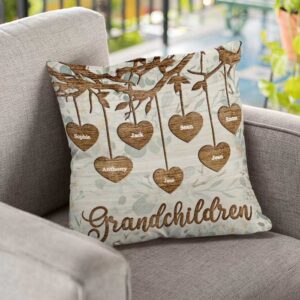 Grandchildren Make Life Grand Gift For Grandma, Personalized Pillow