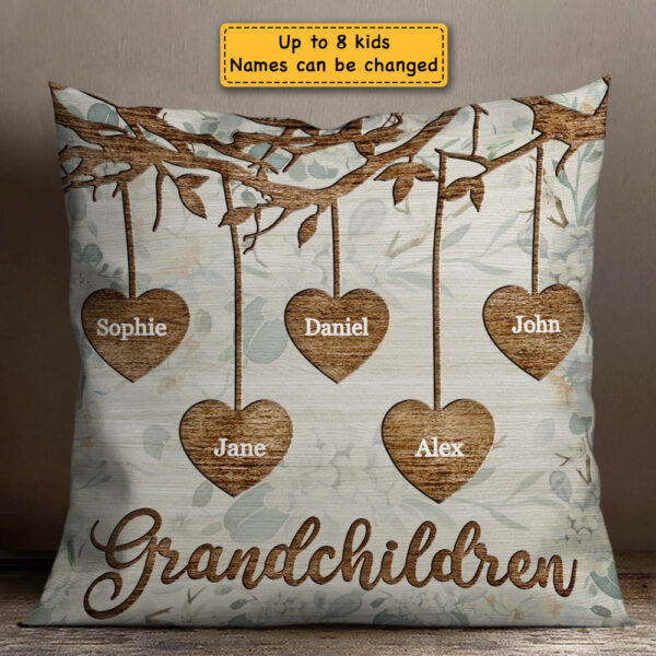 Grandchildren Make Life Grand Gift For Grandma, Personalized Pillow