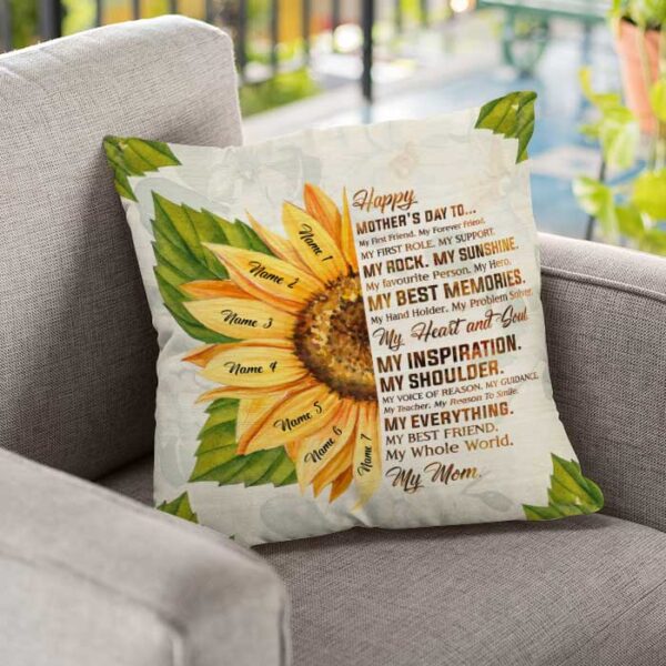 Happy Mother's Day To My Whole World Gift For Mother's Day, Personalized Pillow