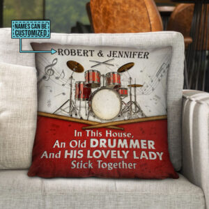 Personalized Drum Old Couple In The House Customized Pillow