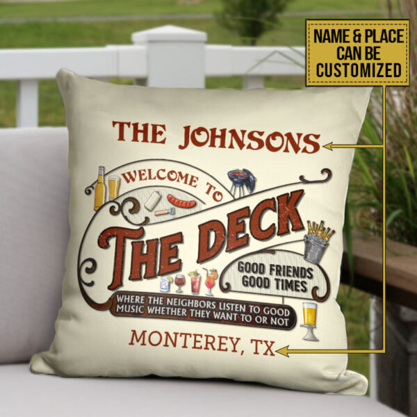 Personalized Deck Grilling Red Listen To The Good Music Custom Pillow