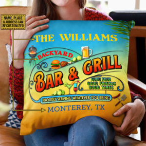 Personalized Grilling Summer Good Food Good Friends Custom Pillow