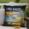 Lake House Rules Gather With Family Custom Pillow