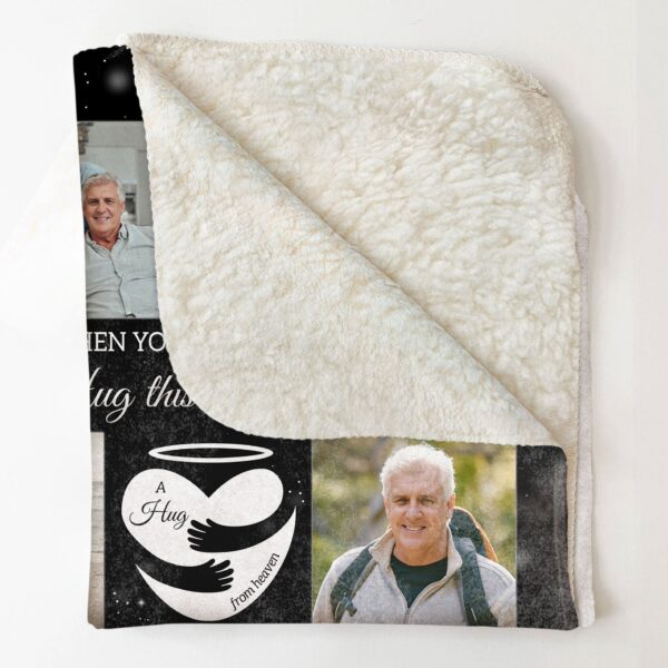 A Hug From Heaven Memorial Gift - Personalized Memory Photo Blanket