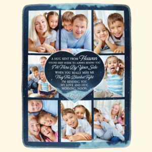 Hugs From Heaven - Personalized Memory Photo Blanket