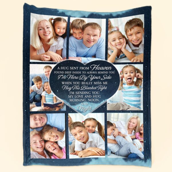 Hugs From Heaven - Personalized Memory Photo Blanket