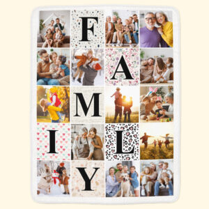 Family Photo Collage - Personalized Family Photo Blanket