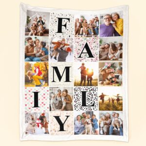 Family Photo Collage - Personalized Family Photo Blanket