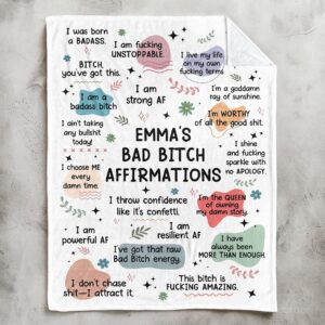 Bad B*tch Affirmations Blanket - Personalized Blanket